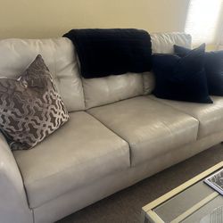 Faux Leather cream couch