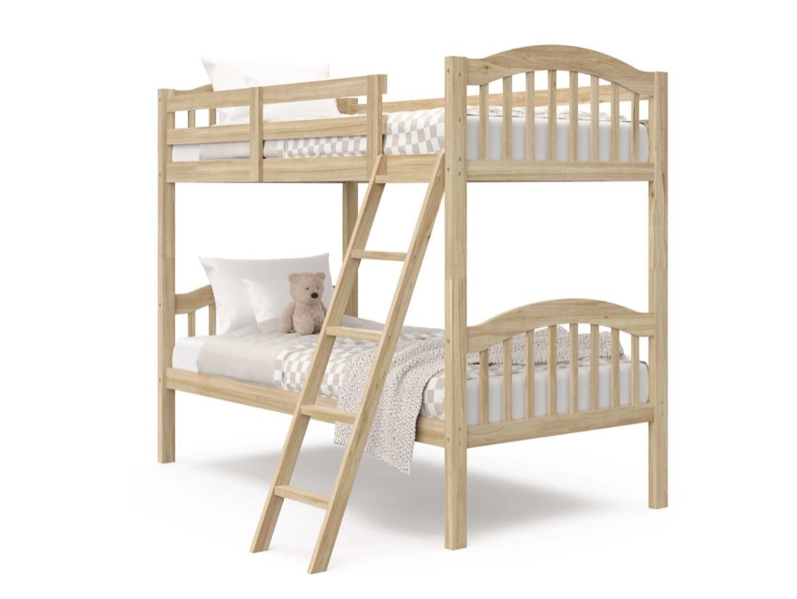 Solid Maple Bunk Beds - Twin/twin W/Mattresses