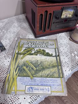 Antique Sheet Music 1910s Down Where The Yellow Corn Is Waving Farm Scene Vintage