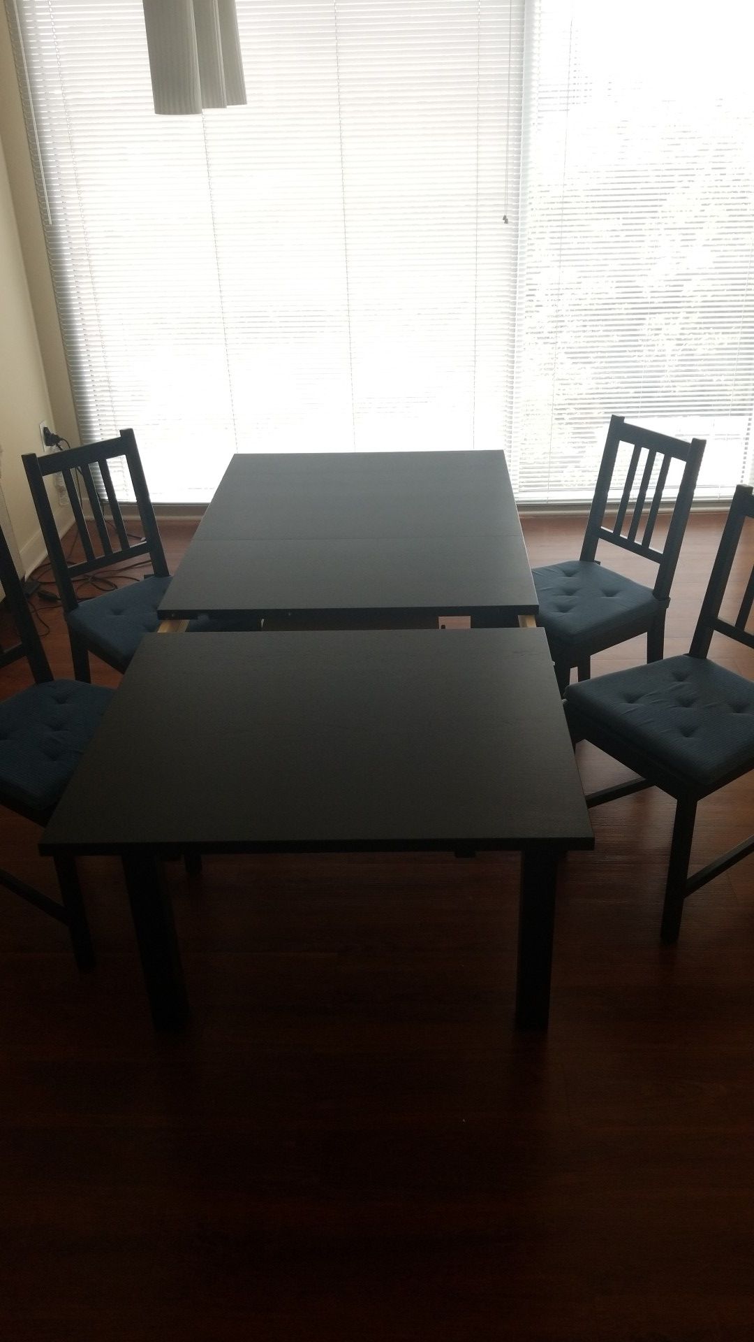 IKEA Bjursta extendable table with chairs