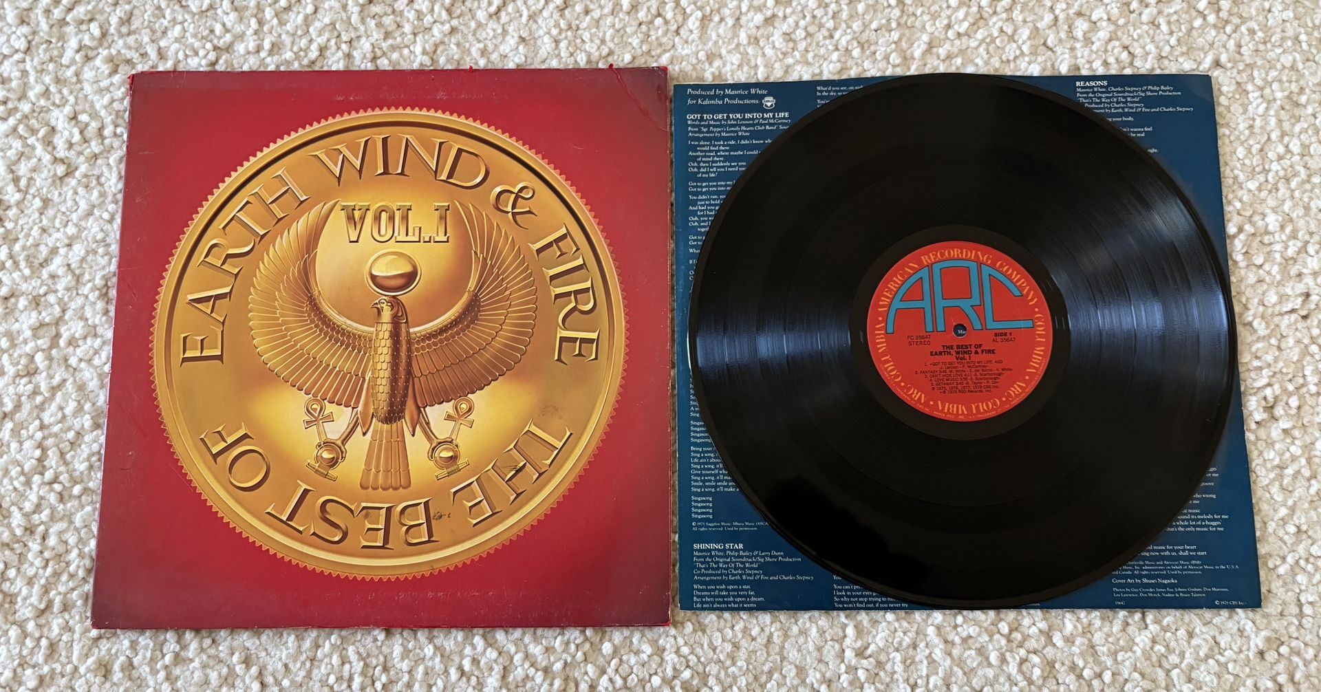 Earth, Wind, & Fire “The Best Of Earth Wind & Fire Vol. I” Vinyl Lp 1978 Arc Records Original 1st Santa Maria Press No Barcode Nice Copy Funk