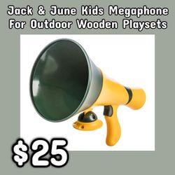 NEW Jack & June Kids Megaphone For Outdoor Wooden Playsets: njft