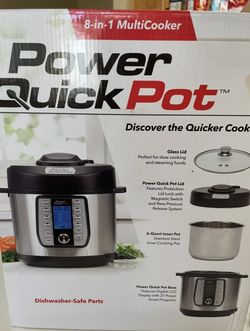 POWER QUICK POT 6 Quart 1200 Watt Stainless 8 in 1 One Touch Multi Cooker  NEW!!