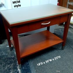 1990's Cherry Croyon MCM Style End Table / Cherry Side/End Table