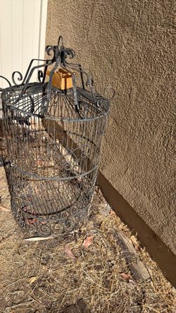 Decorative Black Metal Birdcage Vintage