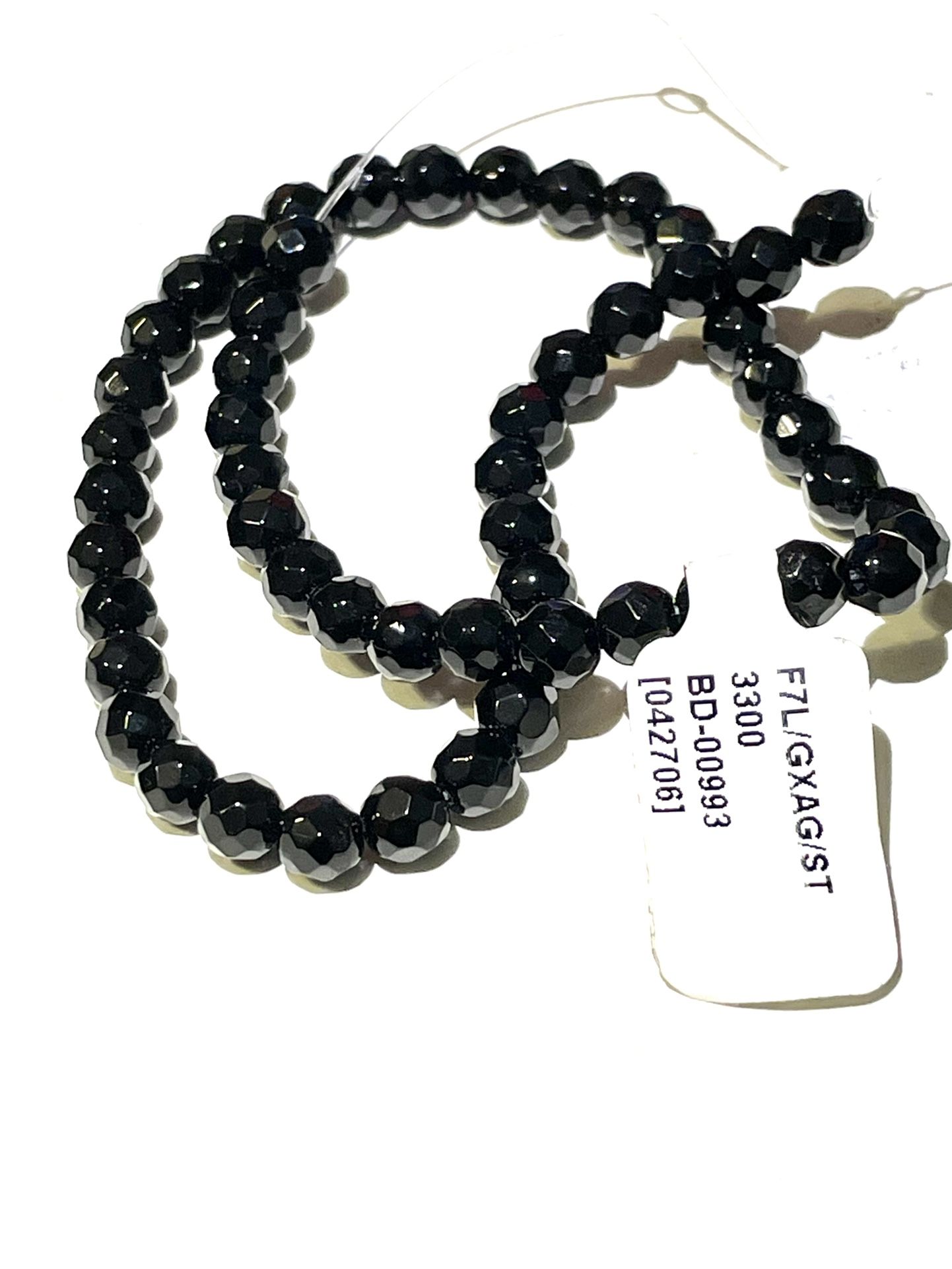 Faceted Onyx Beads 13” Strand