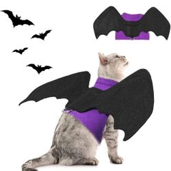Pet Bat Wings Small Animal Harness Adjustable Soft Harness, Halloween Pet Bat Costume for Halloween Party Decorations Cosplay Bat Costume Cute