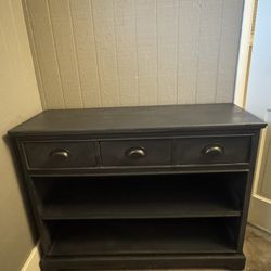 Farmhouse Console Table / Entryway Cabinet – 3 Drawers + Storage Shelf