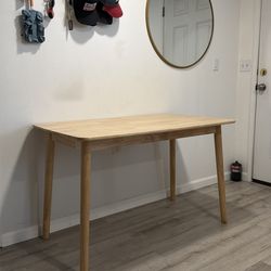 Solid Modern Scandinavian Style Wood Dining Table – Natural Finish
