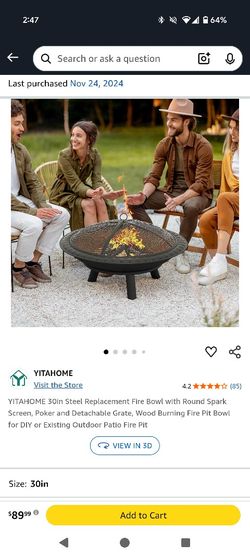 Fire Bowl With Screen And Poker