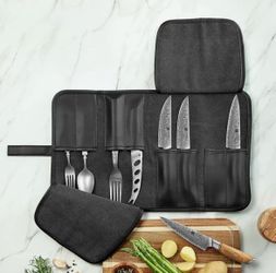 XINZUO 1PC Professional Chef Knife Roll Bag - 8 Slots, Microfiber Leather- NWT