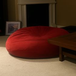 RED BEAN BAG CHAIR ADULT SIZE HOME DECOR LOUNGE SEATING MODERN COZYCORE 