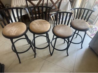 “Set of 4 kitchen counter stools in good condition.”