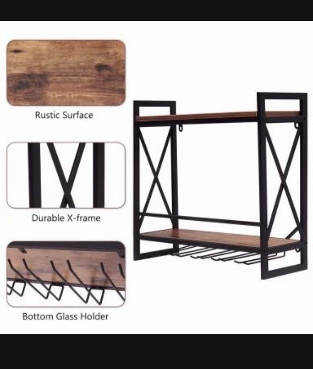 New Wall Mounted Industrial Wine Rack