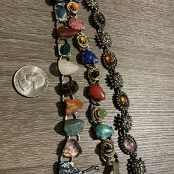 stone sterling silver bracelets