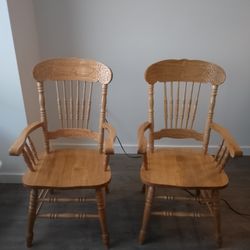 2 Beautiful Antique Solid Wood Chairs!