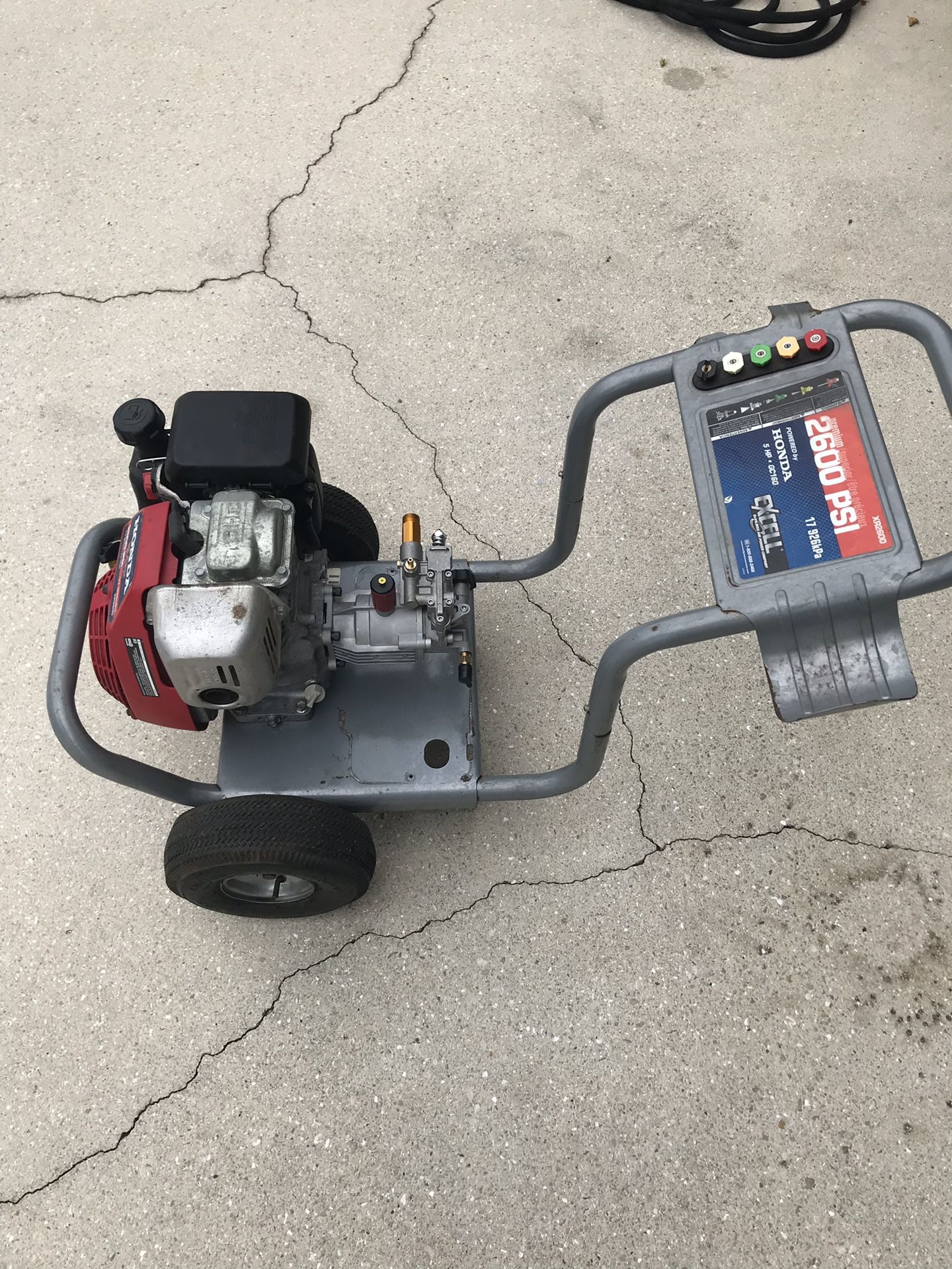 Excell XR2600 Pressure Washer w/Honda GC160 engine and new pump for