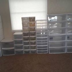 Assorted Plastic Storage Drawers