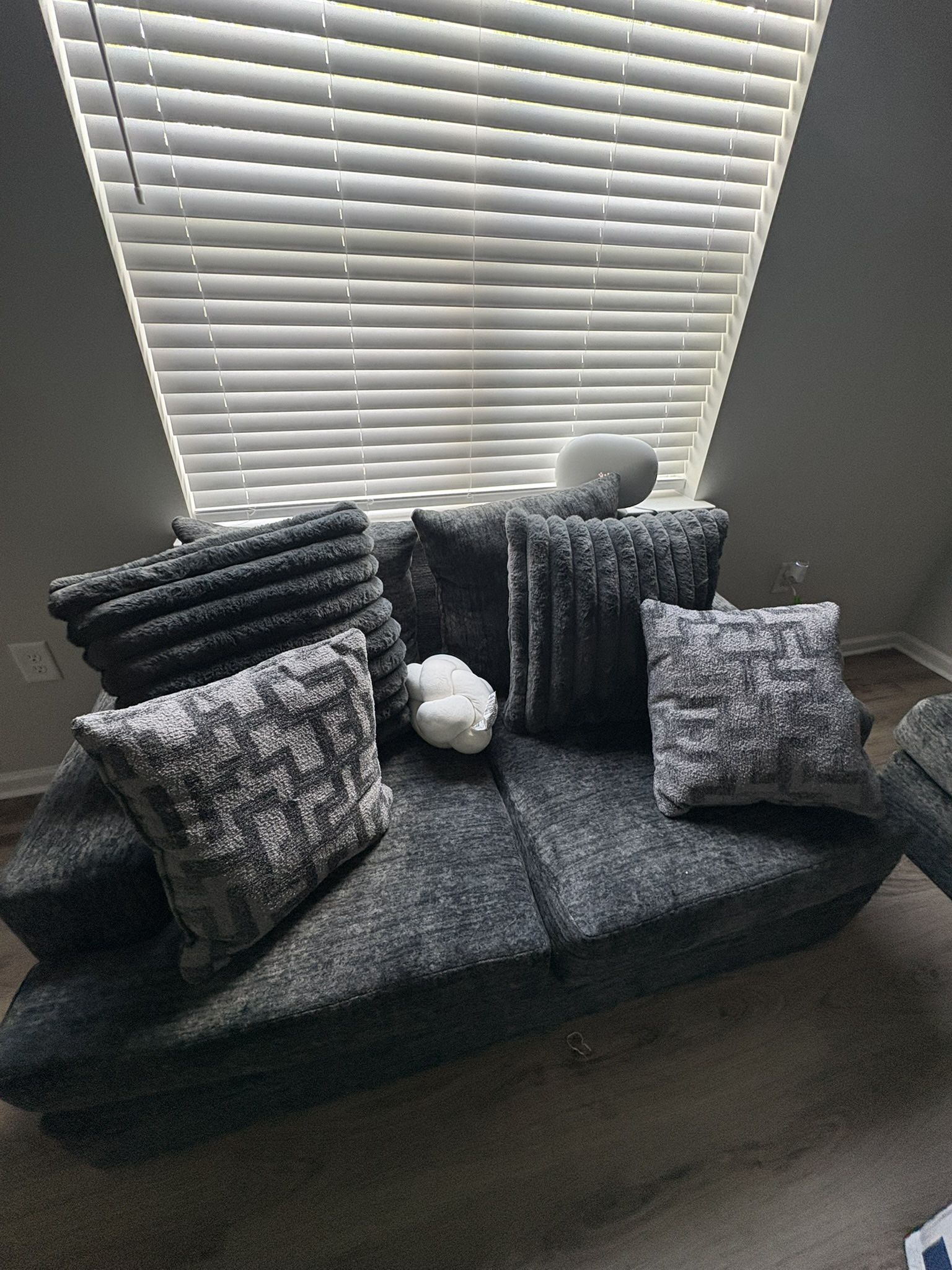 Gray loveseat Couch