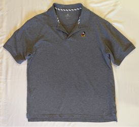 Disney Parks Mickey Men's Large Mouse Gray Polo Shirt