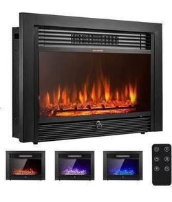 New 28.5" Electric Fireplace Insert, Wall Recessed/Mounted or Freestanding Heater