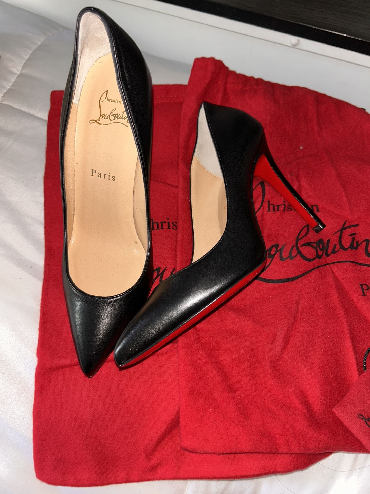 Christian Louboutin Pigalle 100 Black Heels