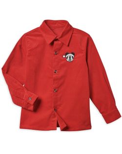 NEW Disney Santa Mickey Mouse Corduroy Shirt for Babies 12-18 Months