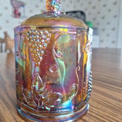 Vintage Iridescent Indiana Glass Jar