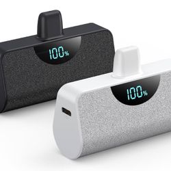 [2 Pack] Mini Portable Charger for iPhone 5200mAh