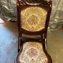 Antique Flower Rocking Chair