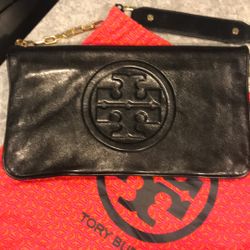Blk Leather Clutch Bag  