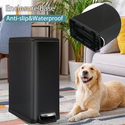 Stainless Steel Step On Kitchen Trash Can - 13.2 Gallons