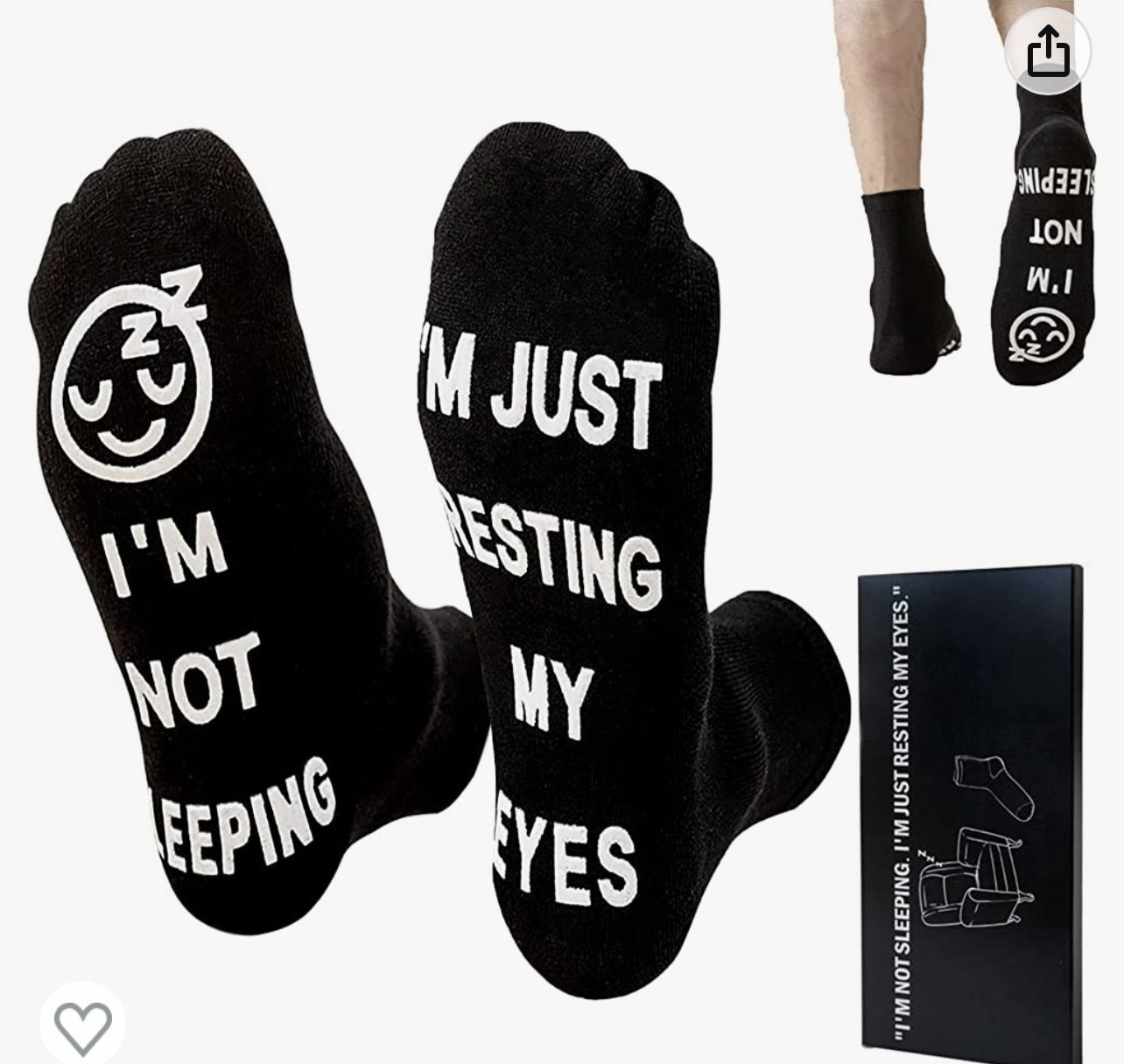 NEW Funny Dad Socks “I’m not sleeping.. I’m resting my eyes.” LARGE