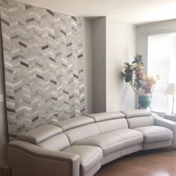 Reclining leather sectional sofa