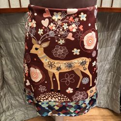 Women’s Christmas Skirt size Medium. Reindeer. Design on both sides 