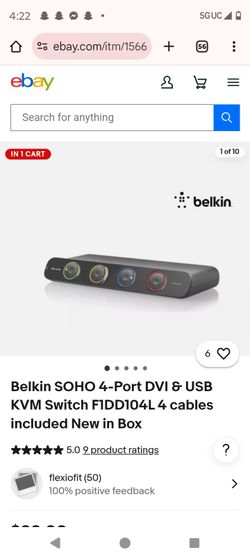 Belkin SOHO 4-Port DVI & USB KVM Switch F1DD104L