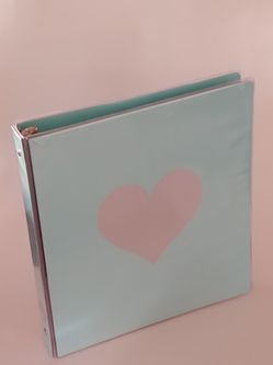 Divoga Hearts Collection Binder 1" Rings, Silver/Teal.