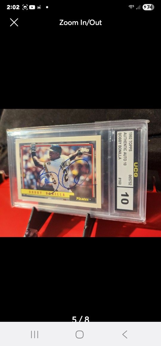 1992 TOPPS BOBBY BONILLA #160 authentic autograph UCG GEM MINT 10