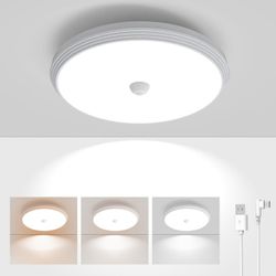 Rechargeable Closet Lights Motion Sensored, Battery Operated Ceiling Light Wireless Motion Sensor Light indoor ,8000mAh Motion Activated Overhead Show