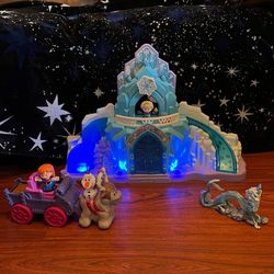 Fisher-Price Disney Frozen Little People - Elsa And Ana Lights and Music Toddler Playset, Elsa's Ice Palace.