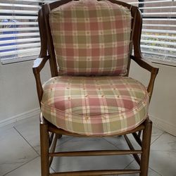 Antique  Highland House French Style Wood Arm Accent Chair