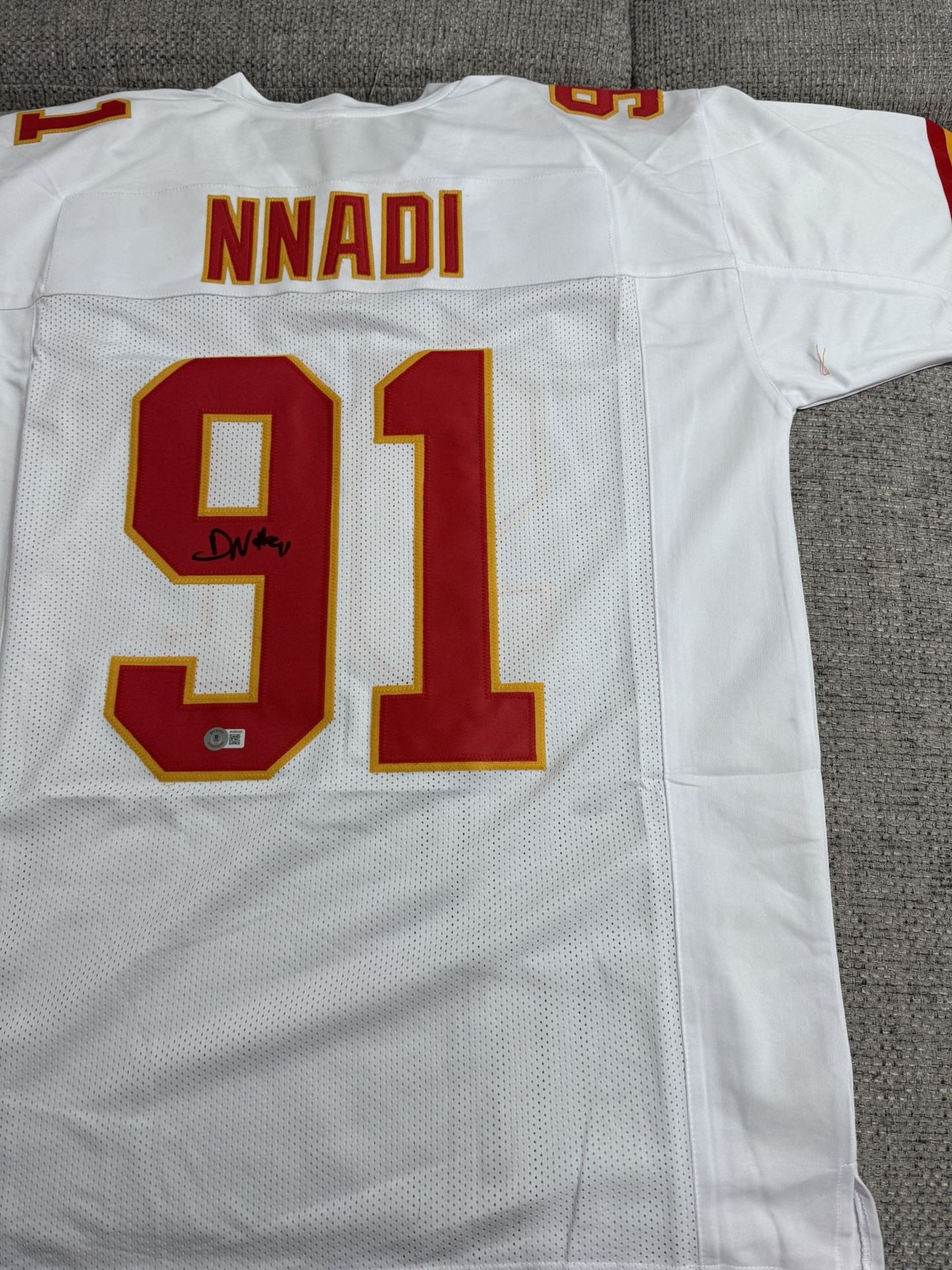 Derrick Nnadi Signed Autograph Custom Jersey - Beckett Coa - Kansas City Chiefs