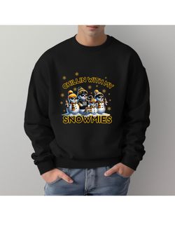 Christmas Festive Chillin With My Snowmies Crewneck Sweatshirt 
