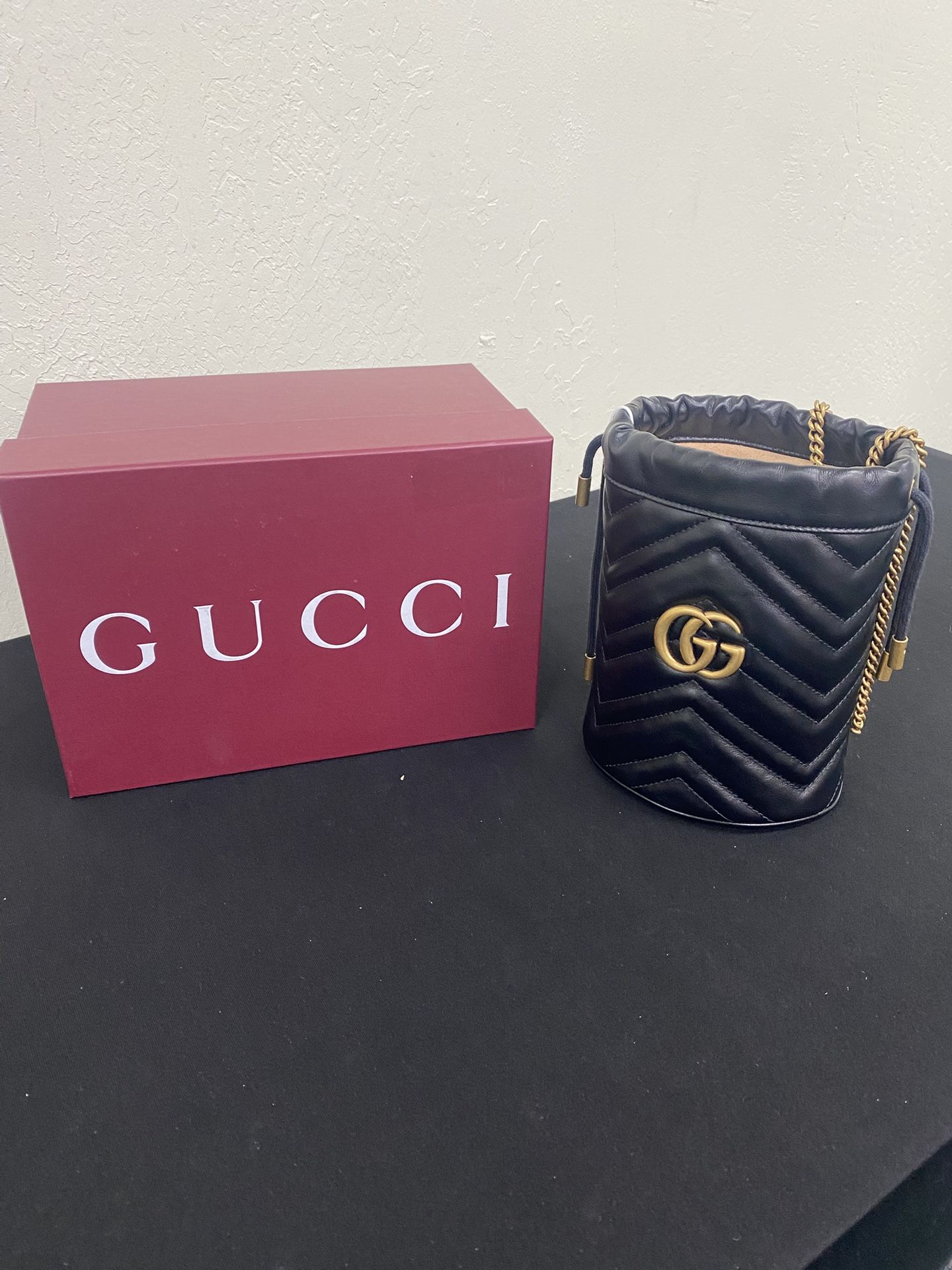 Gucci GG Marmont Mini Bucket Bag With OG Box