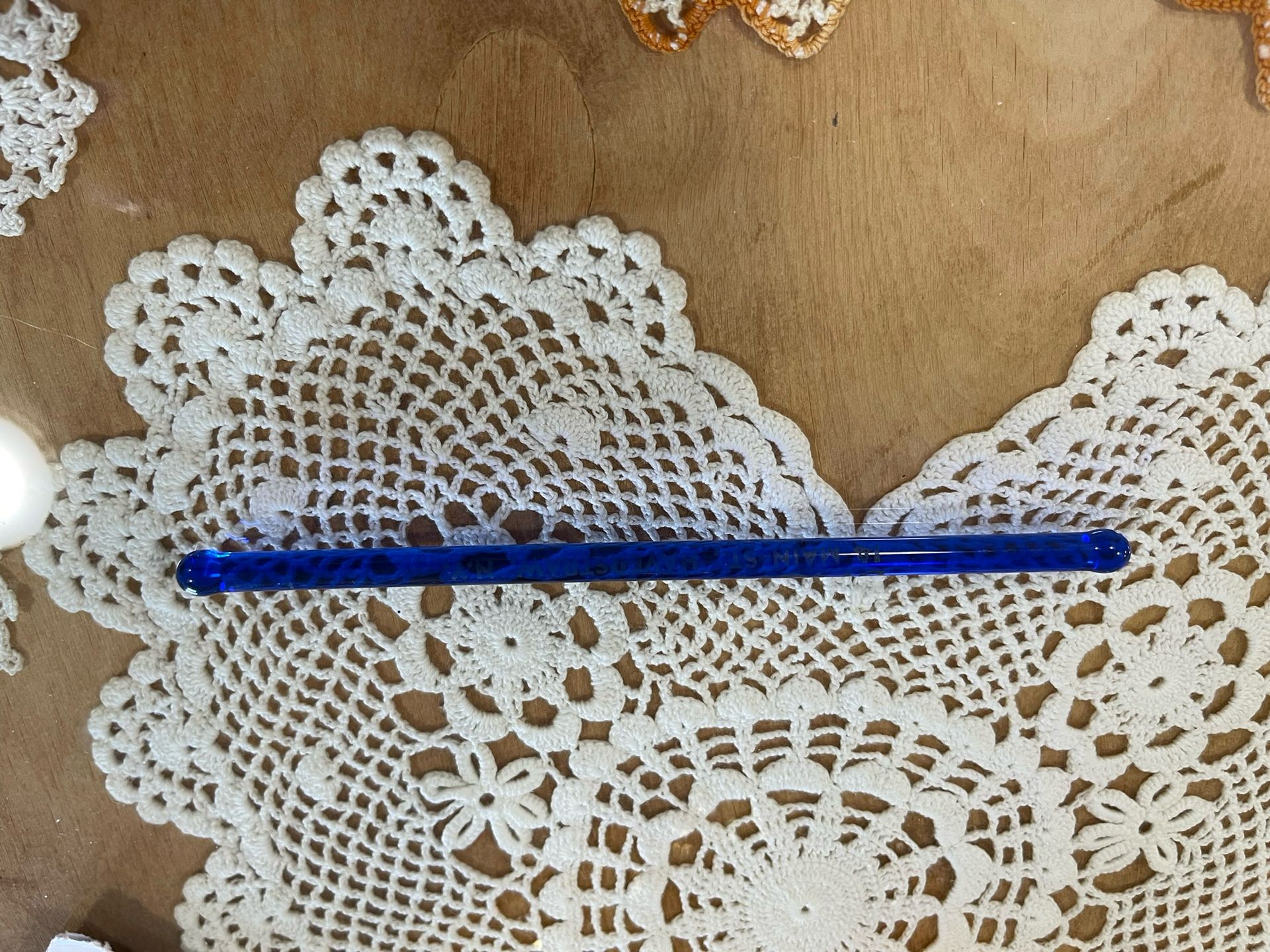 Vintage Cobalt Blue Drink Stirrer From New York Rest.