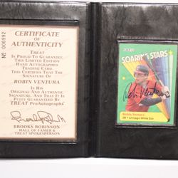 Robin Ventura RC 1990 Fleer Soaring Stars Rookie Auto COA Treat Pro Autograph