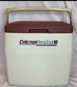 Vintage Coleman Personal 16 Cooler Ice Chest 5274 Dark Red Cream Made in USA