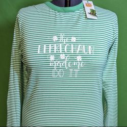 New Denim & Flower women’s size medium “The Leprechaun Made Me Do It” St Patrick’s Day shirt