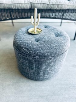 Round Upholstered Storage Ottoman