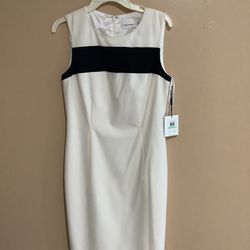 Calvin Klein Cream/Black Dress New Size 8